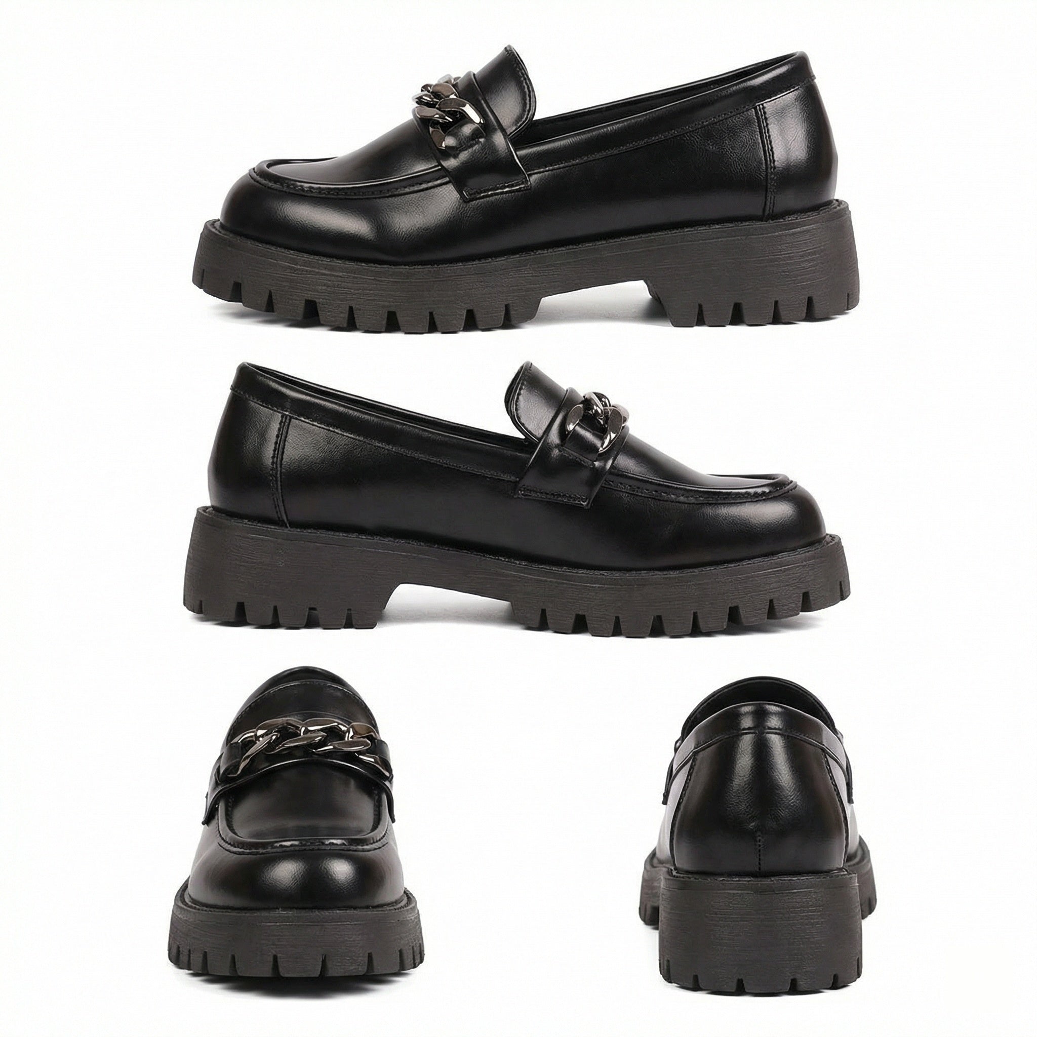 Damen Chunky Loafers mit Ketten-Applikation und robustem Profil R&B