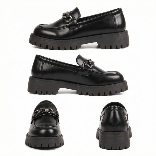 Damen Chunky Loafers mit Ketten-Applikation und robustem Profil R&B