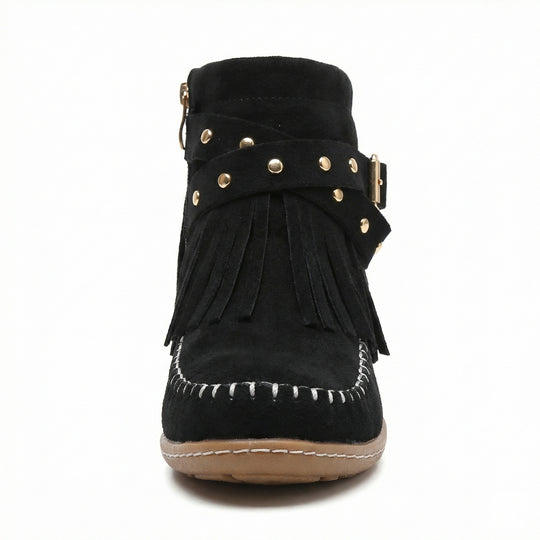 R&B Warme Vintage-Stiefel mit Fransen