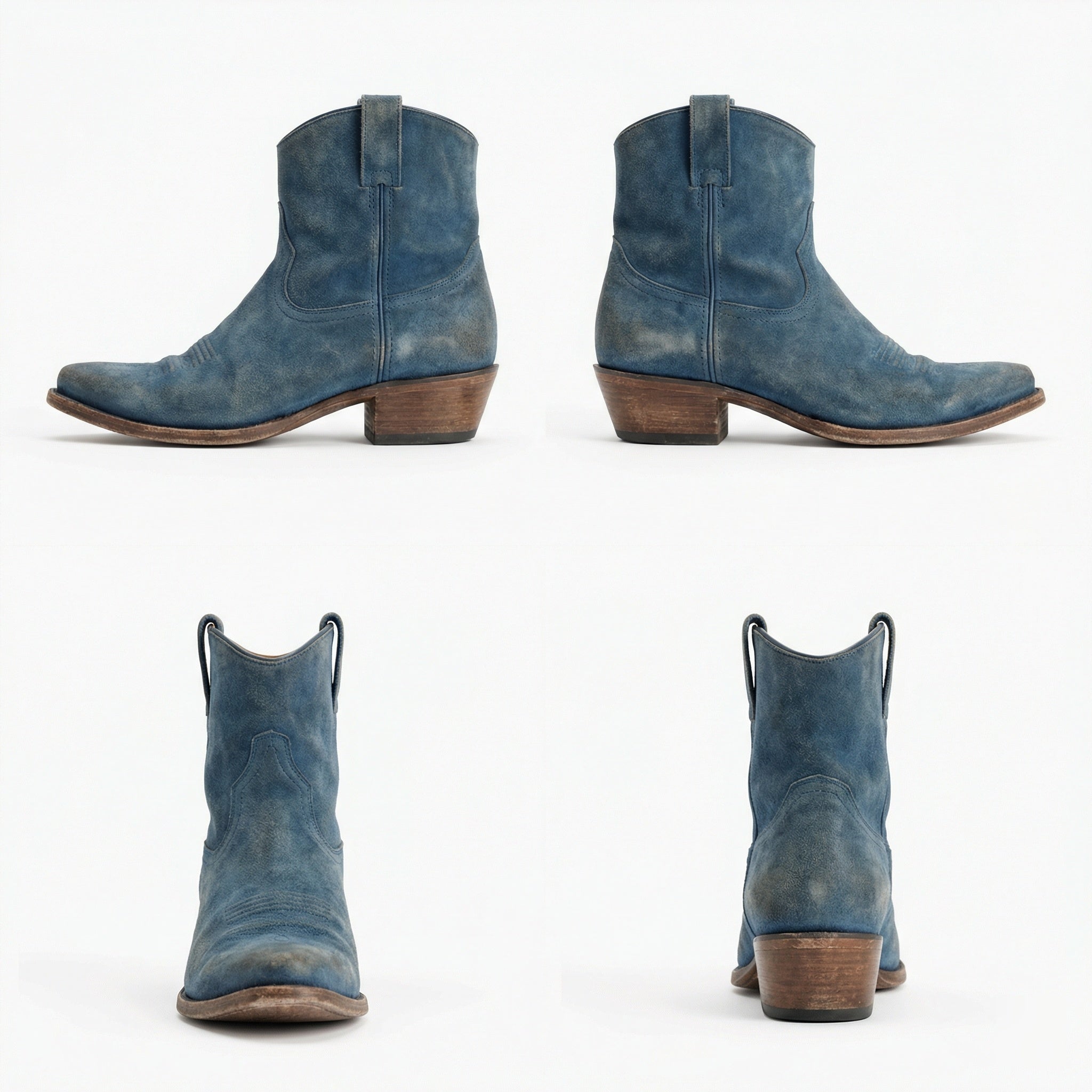 Kurze Cowboy-Stiefel | Western | Wildleder | Knöchel-Stiefel | Damenstiefel R&B