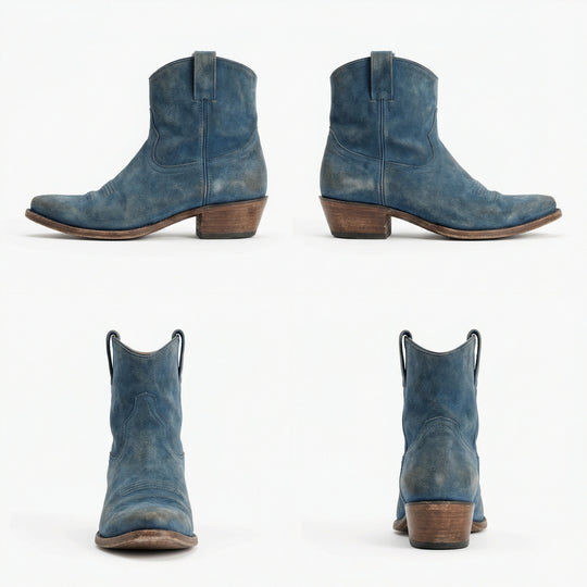 Kurze Cowboy-Stiefel | Western | Wildleder | Knöchel-Stiefel | Damenstiefel R&B