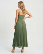R&B | Midi Ärmellos Kleid Mit Gefälteltem Tüll-Bustier