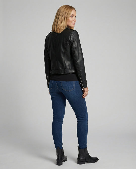 Freizeitkleidung Damen Bikerjacke Kunstleder