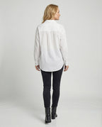 Damen Bluse Seidenoptik Oversize