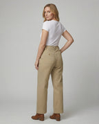 Damen Weite Hosen High Waist mit Stoffgürtel
