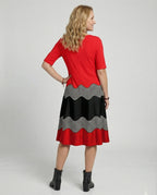 Damen Midikleid A-Linie Freizeitkleid