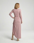 Damen Wickel-Abendkleid lang mit Schlitz