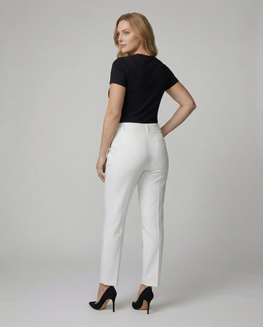 Damen Hochtaillierte Stoffhose mit schmalem Bein