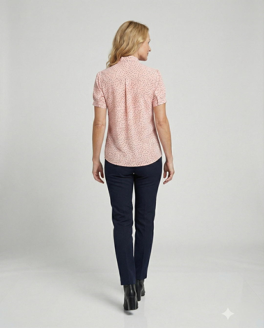 Bluse Damen Kurz mit Krawattenkragen