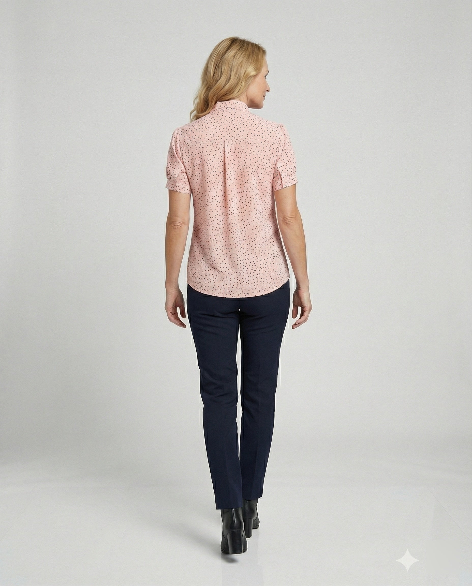 Bluse Damen Kurz mit Krawattenkragen
