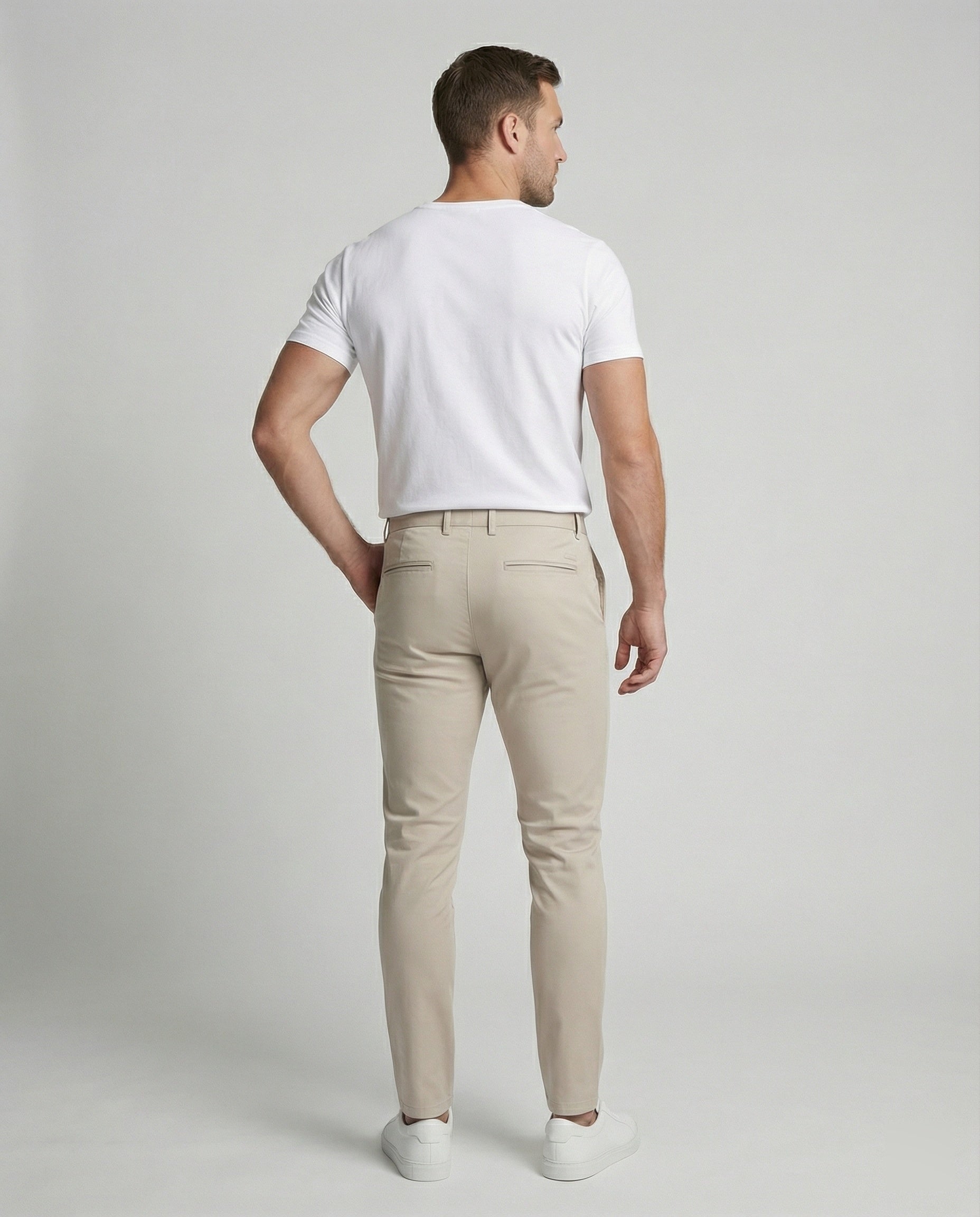 Herren Slim Fit Hose mit Elastikbund