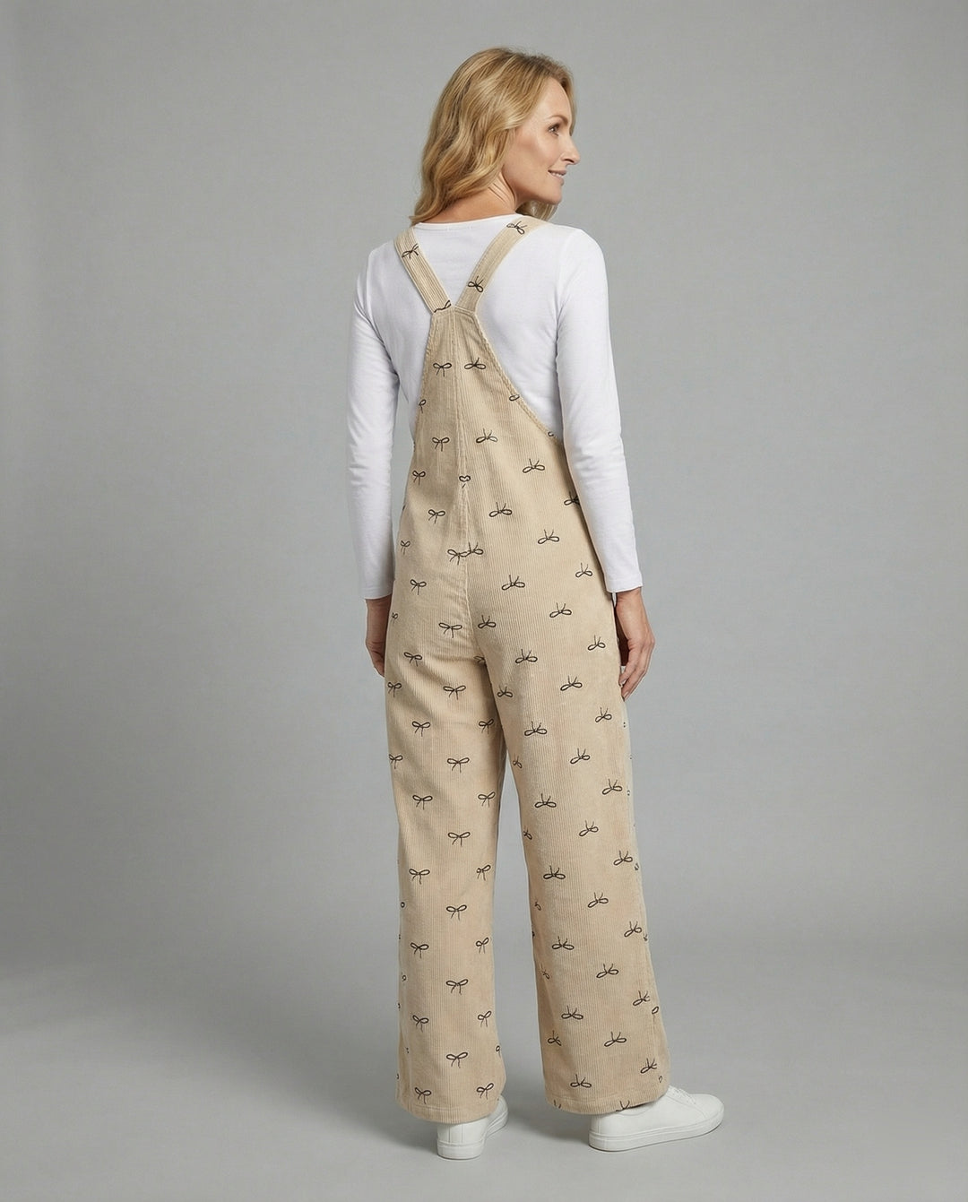 Damen Latzhose Cord Print