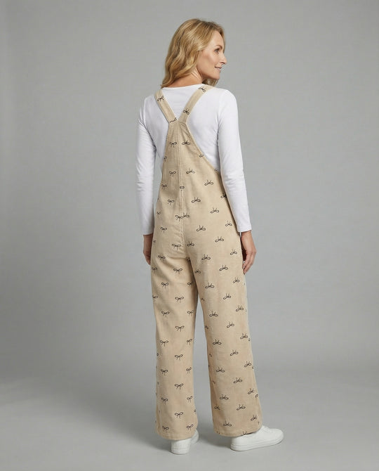 Damen Latzhose Cord Print