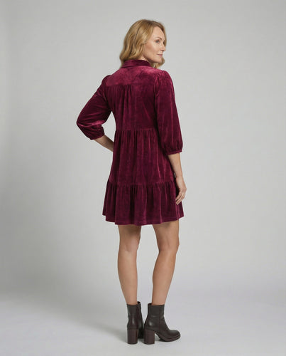 Damen Freizeitkleid Samt Babydoll