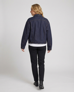 Übergangsjacke Damen Denim mit weitem Schnitt und Taschen