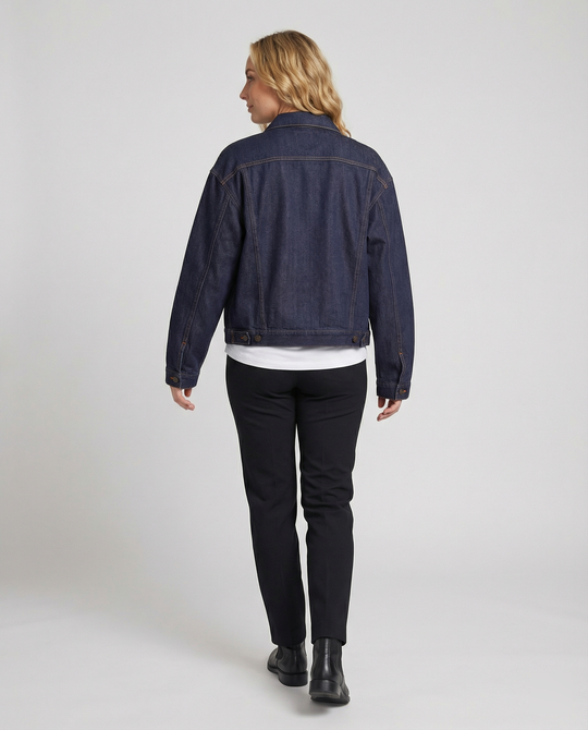 Übergangsjacke Damen Denim mit weitem Schnitt und Taschen