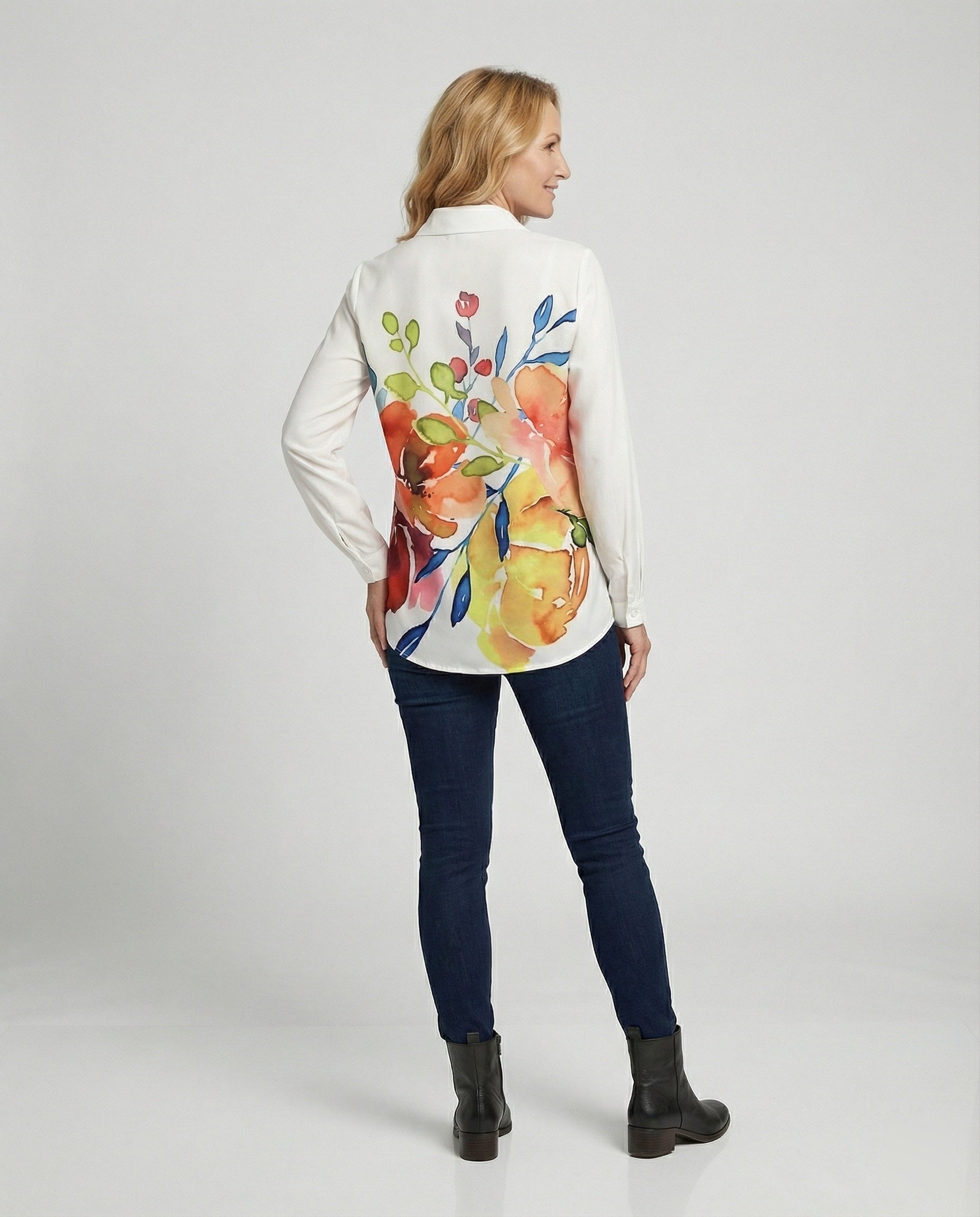 Damen Bluse weit floral