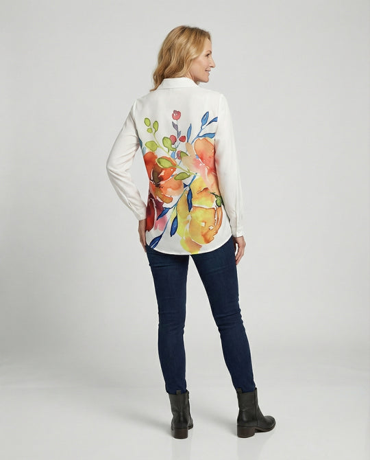Damen Bluse weit floral