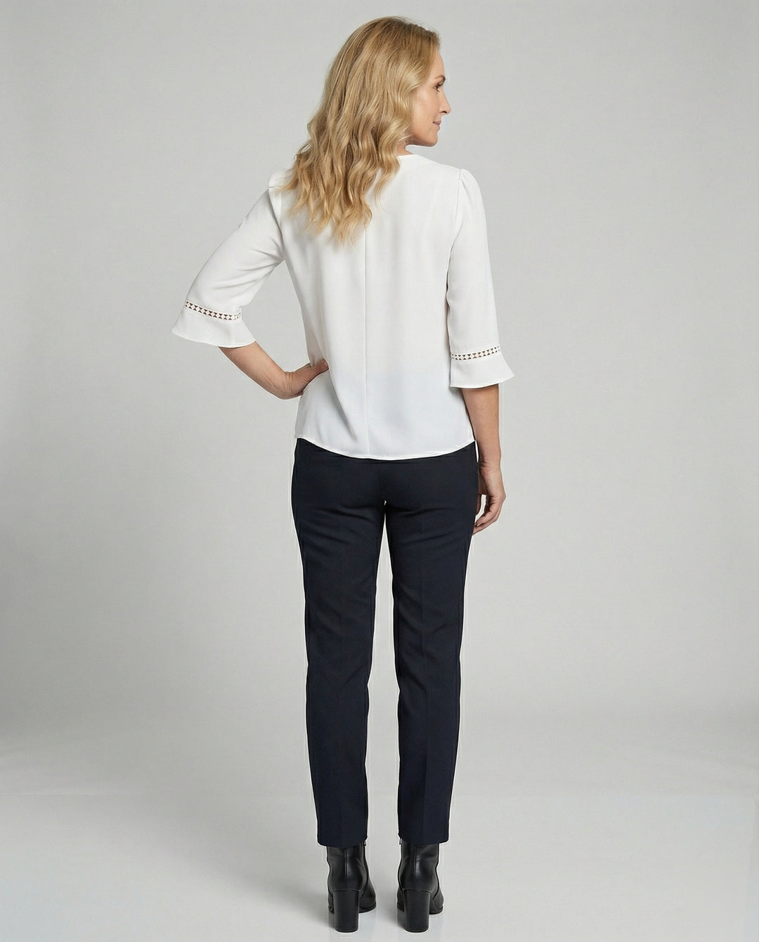 Damen Blusentop Damen V-Ausschnitt Crêpe
