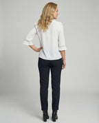 Damen Blusentop Damen V-Ausschnitt Crêpe