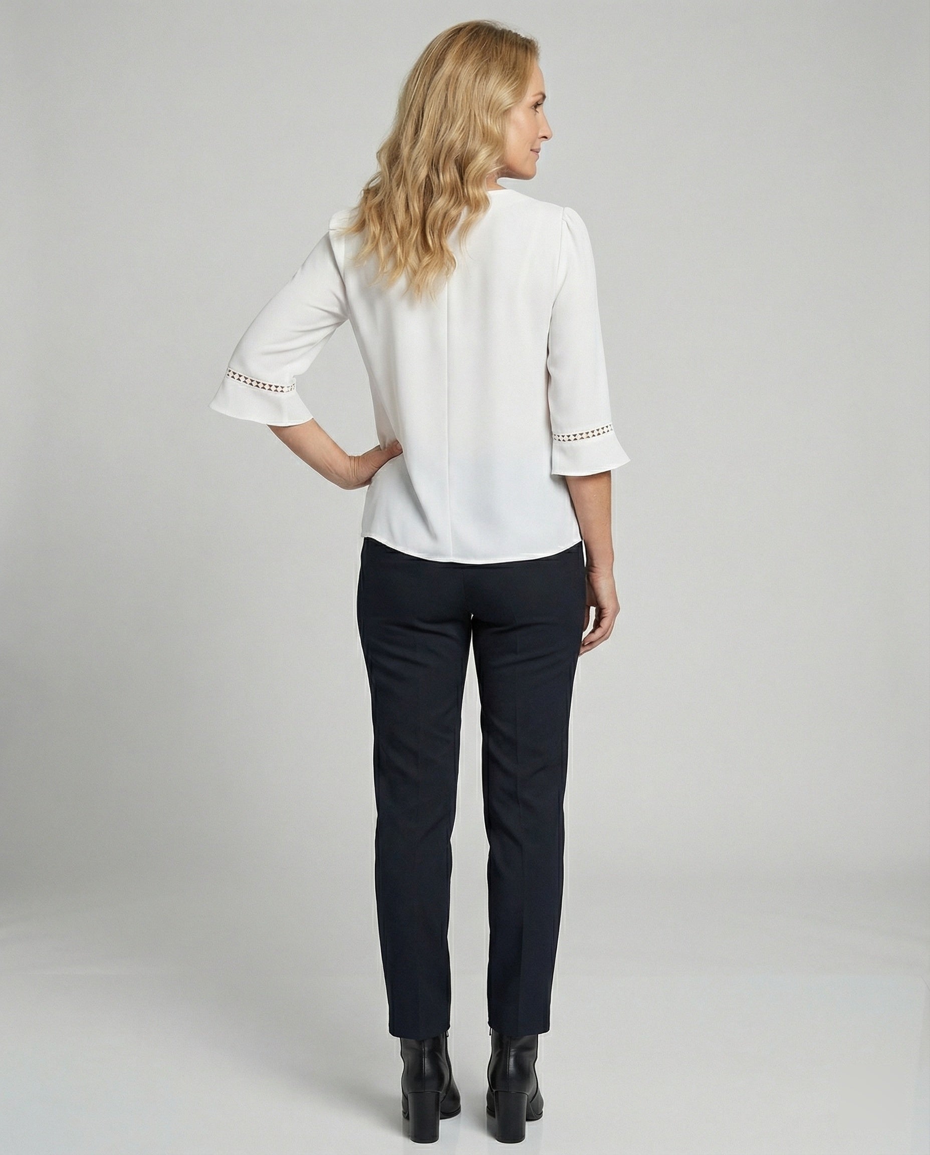 Damen Blusentop Damen V-Ausschnitt Crêpe