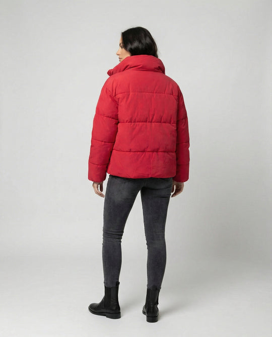 Steppjacke Damen modisch mit abnehmbarer Kapuze und Taschen