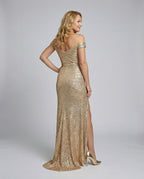 Off Shoulder Pailletten Abendkleid Damen