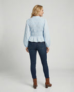 Bluse Damen Peplum Ballonärmel