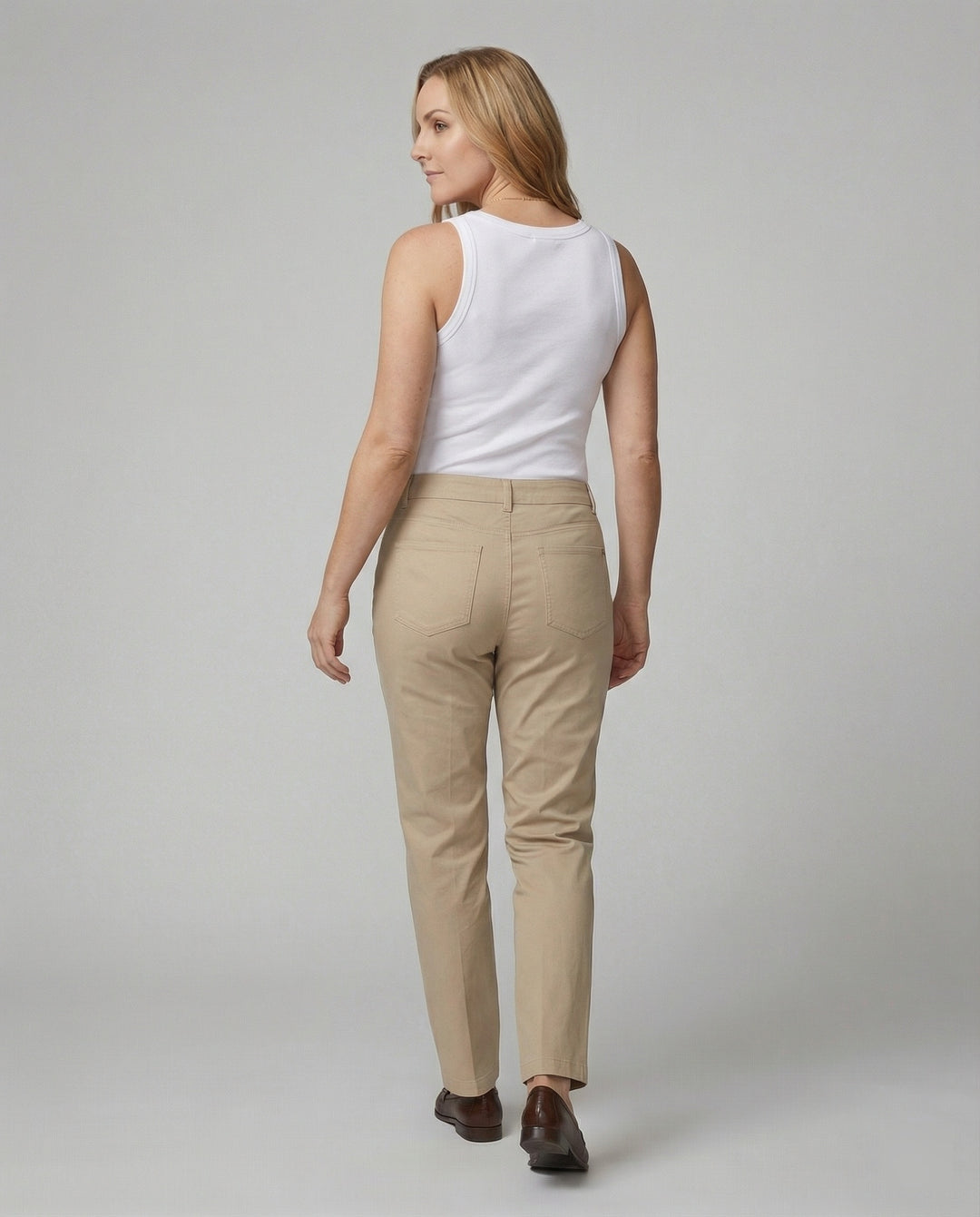 Damen formelle Stoffhose mit hohem Bund
