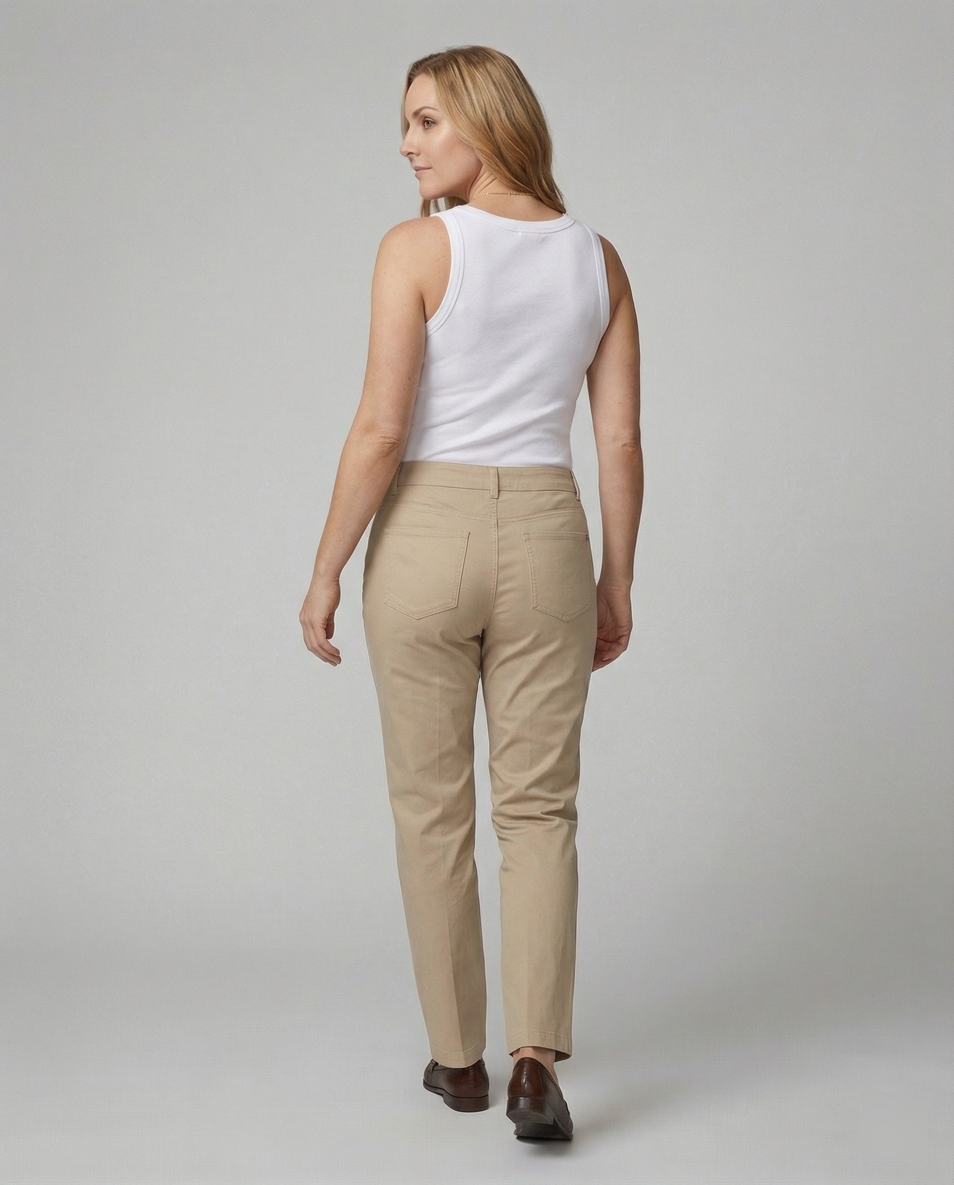 Damen formelle Stoffhose mit hohem Bund