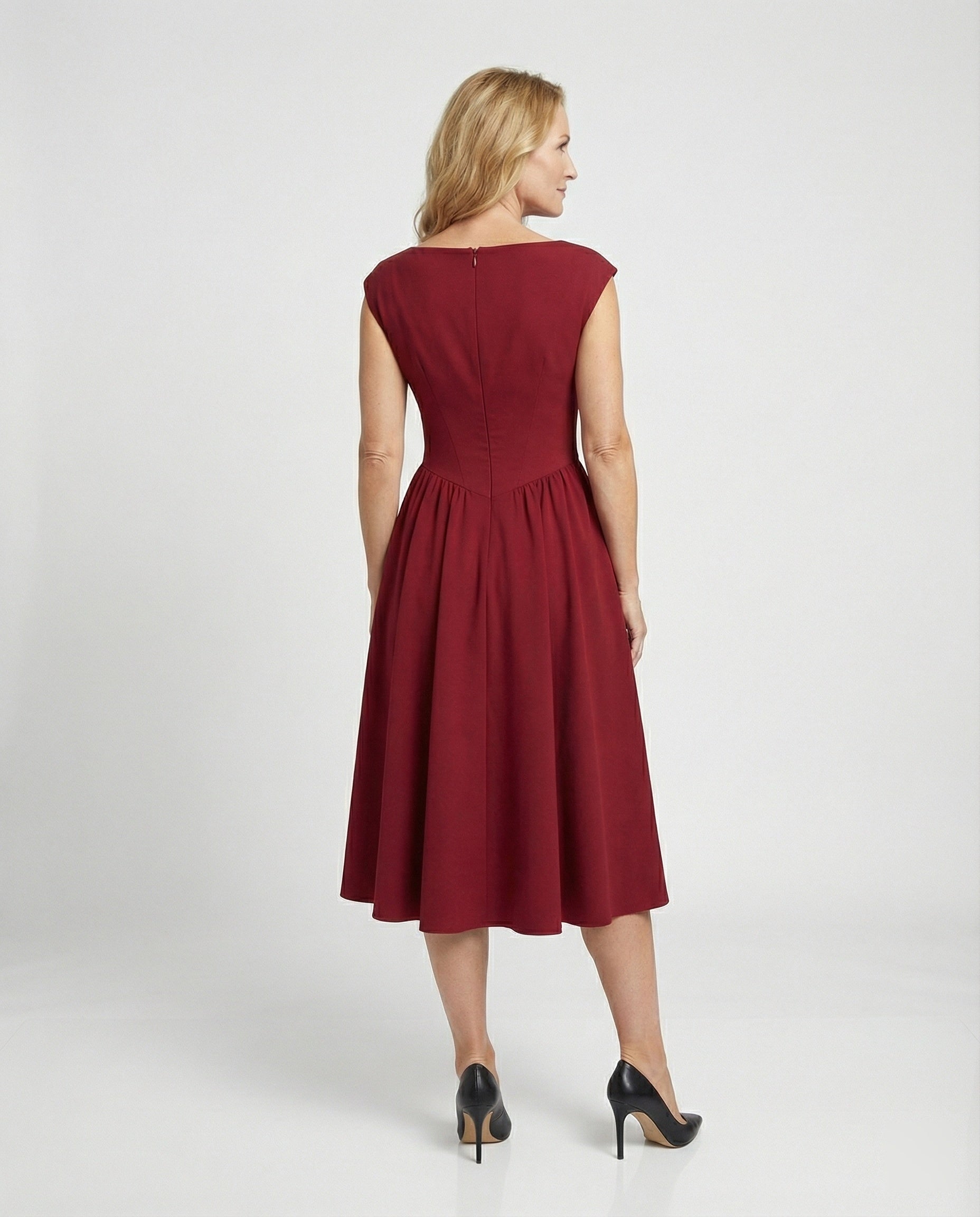Damen Midikleid mit Tellerrock