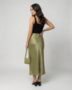 Damen Longskirt aus glattem Satin von R&B