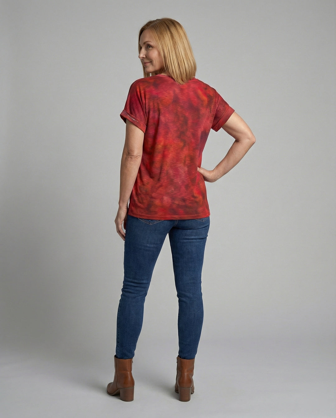 Blusen Tunika V-Ausschnitt Damen Floral