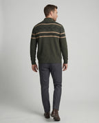 Herren Strickjacke mit modernem Zipper-Design und Muster