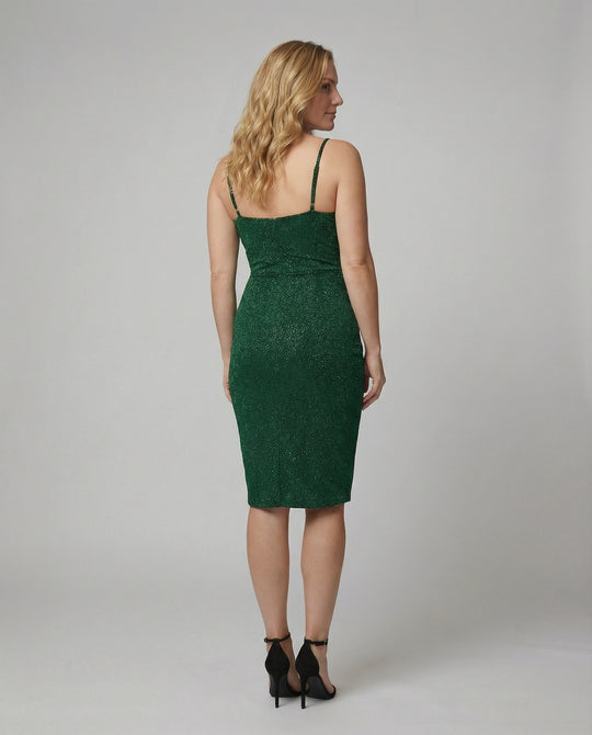 Damen Glamouröses Wickelkleid mit glitzender Oberfläche und hoch geschlitzt R&B
