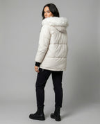 Steppjacke Damen Winter mit abnehmbarem Kunstpelzkragen