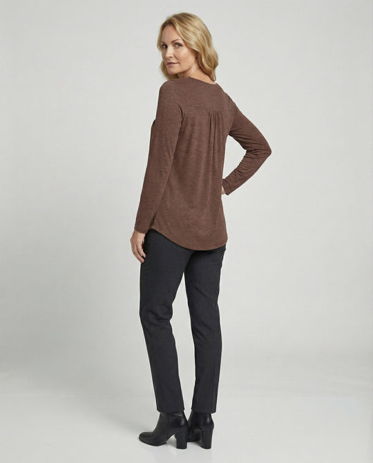 Damen Tunika Damen Langarm Henley