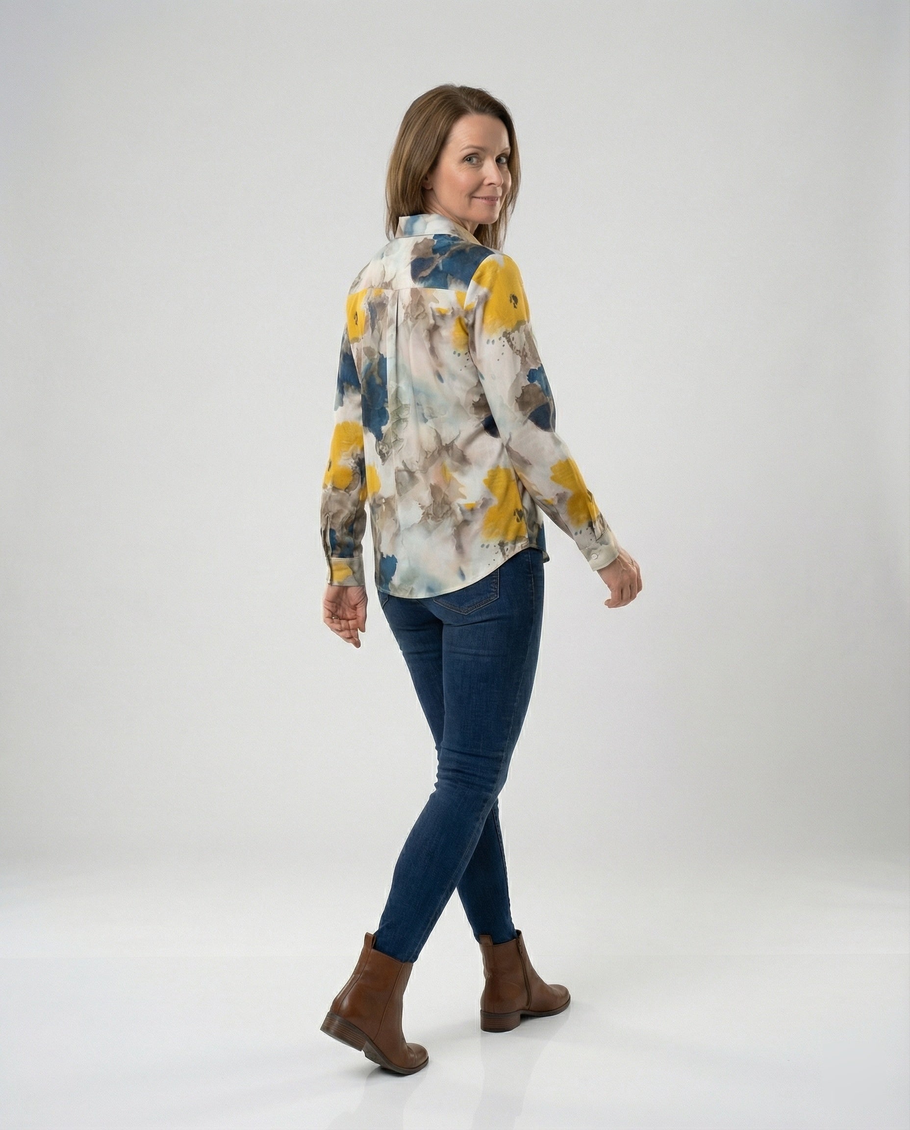 Damen Hemdbluse Katzenprint
