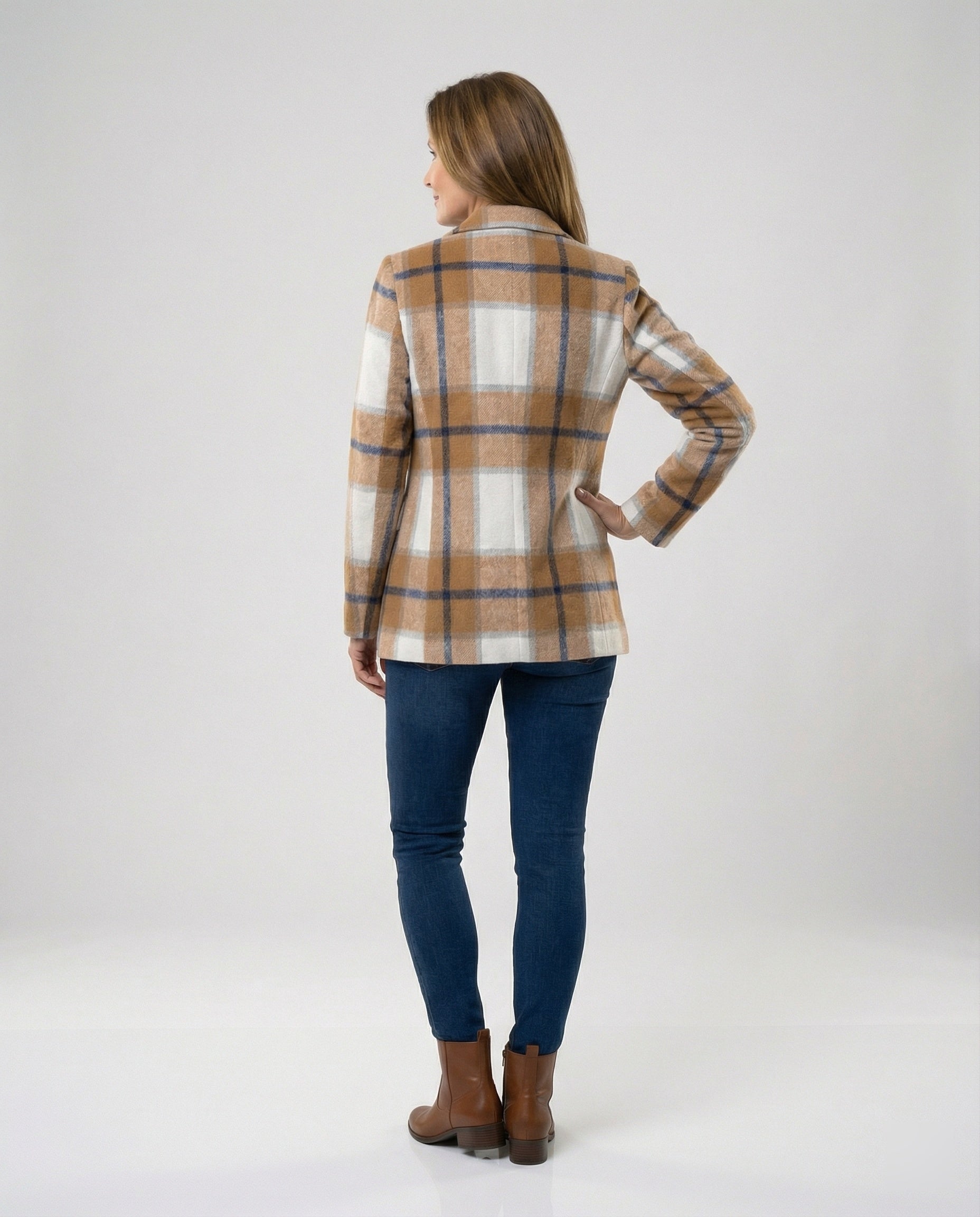 Damen Karierter Blazer mit taillierter Passform