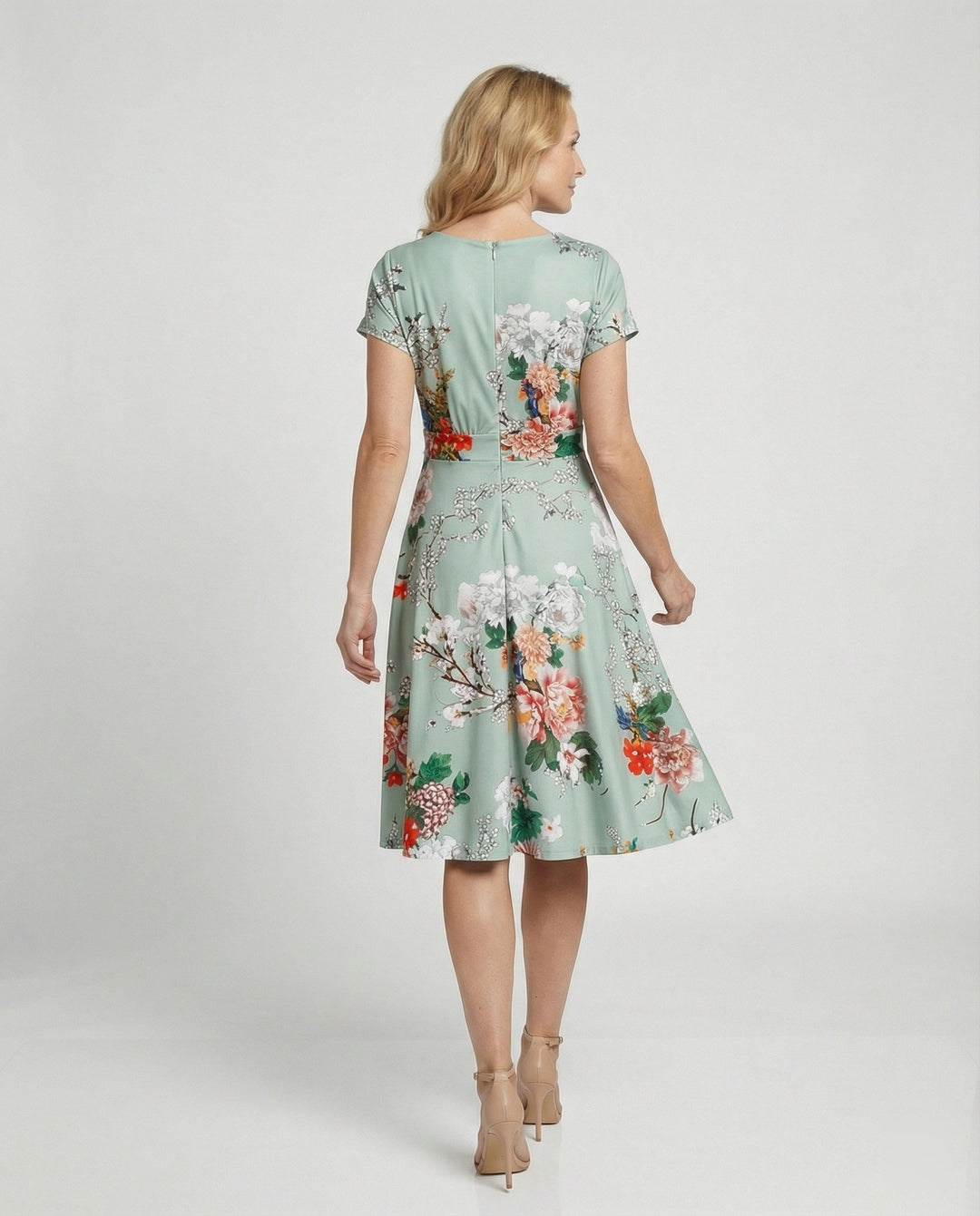 Damen Blumenkleid Midikleid Floral
