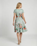 Damen Blumenkleid Midikleid Floral