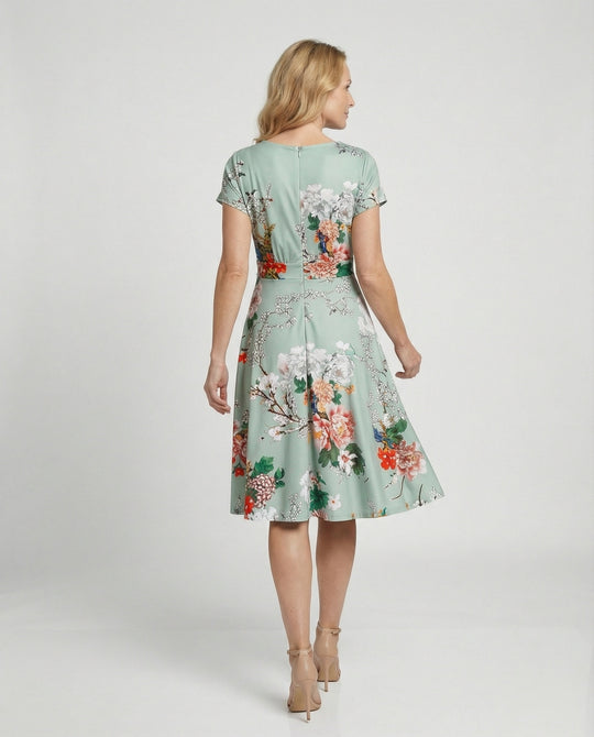 Damen Blumenkleid Midikleid Floral