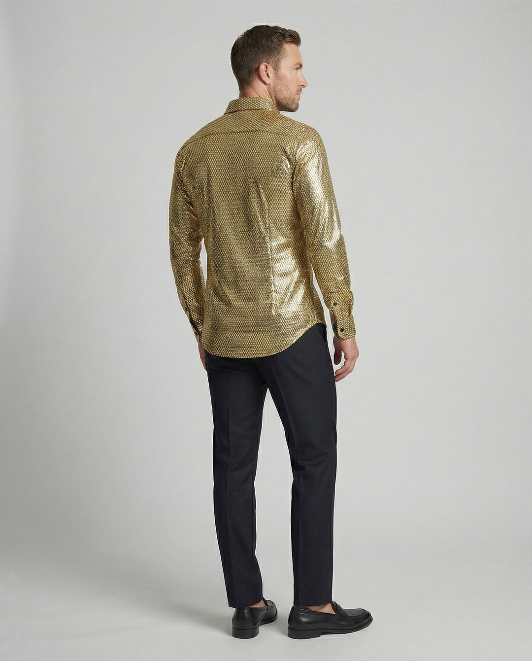 Herren Hemd mit glanzvollem Wabenmuster R&B
