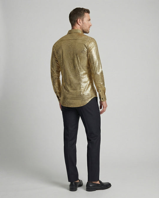 Herren Hemd mit glanzvollem Wabenmuster R&B