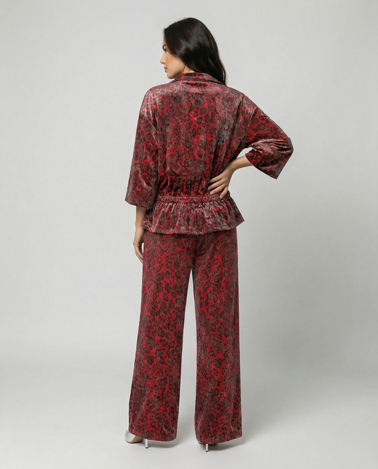 Damen Set aus weichem, gemustertem Sweatstoff mit lockerer Passform R&B
