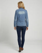 Damen Jeansjacke tailliert mit Taschen