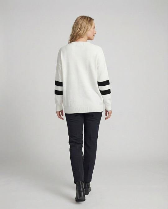 R&B | Damenpullover mit Herzmuster & V-Ausschnitt