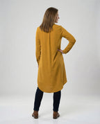 Damen Tunika Kleid lang mit Knopfleiste
