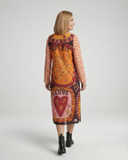 Damen Midikleid Ethno Print