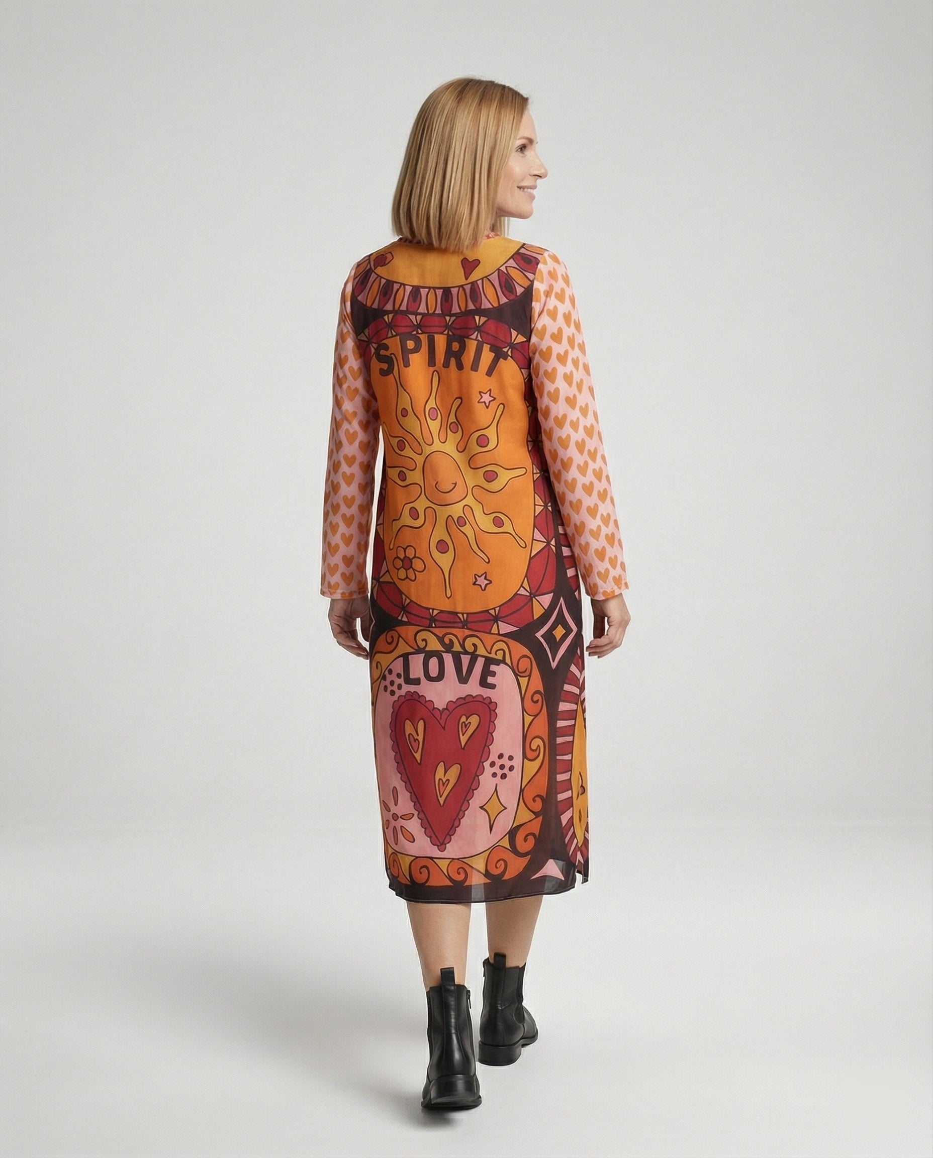 Damen Midikleid Ethno Print